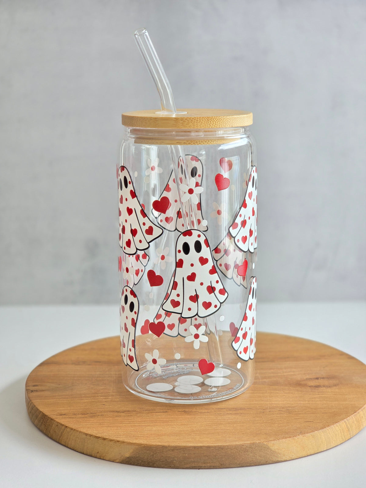 Heart Ghosts Glass Cup
