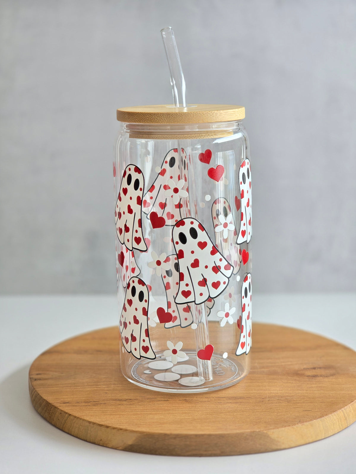 Heart Ghosts Glass Cup
