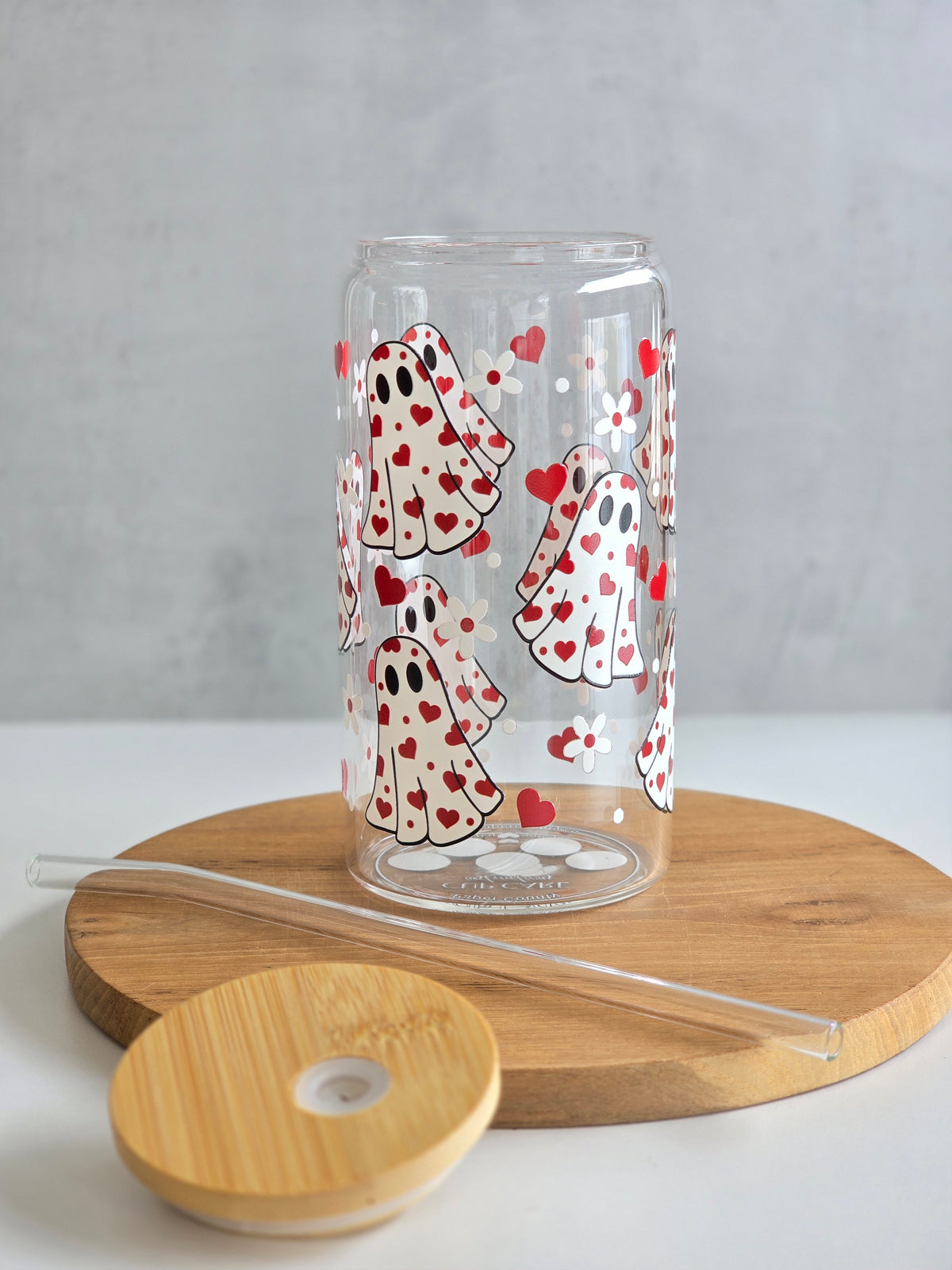 Heart Ghosts Glass Cup