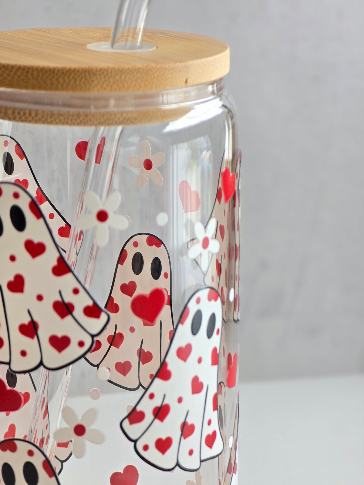 Heart Ghosts Glass Cup