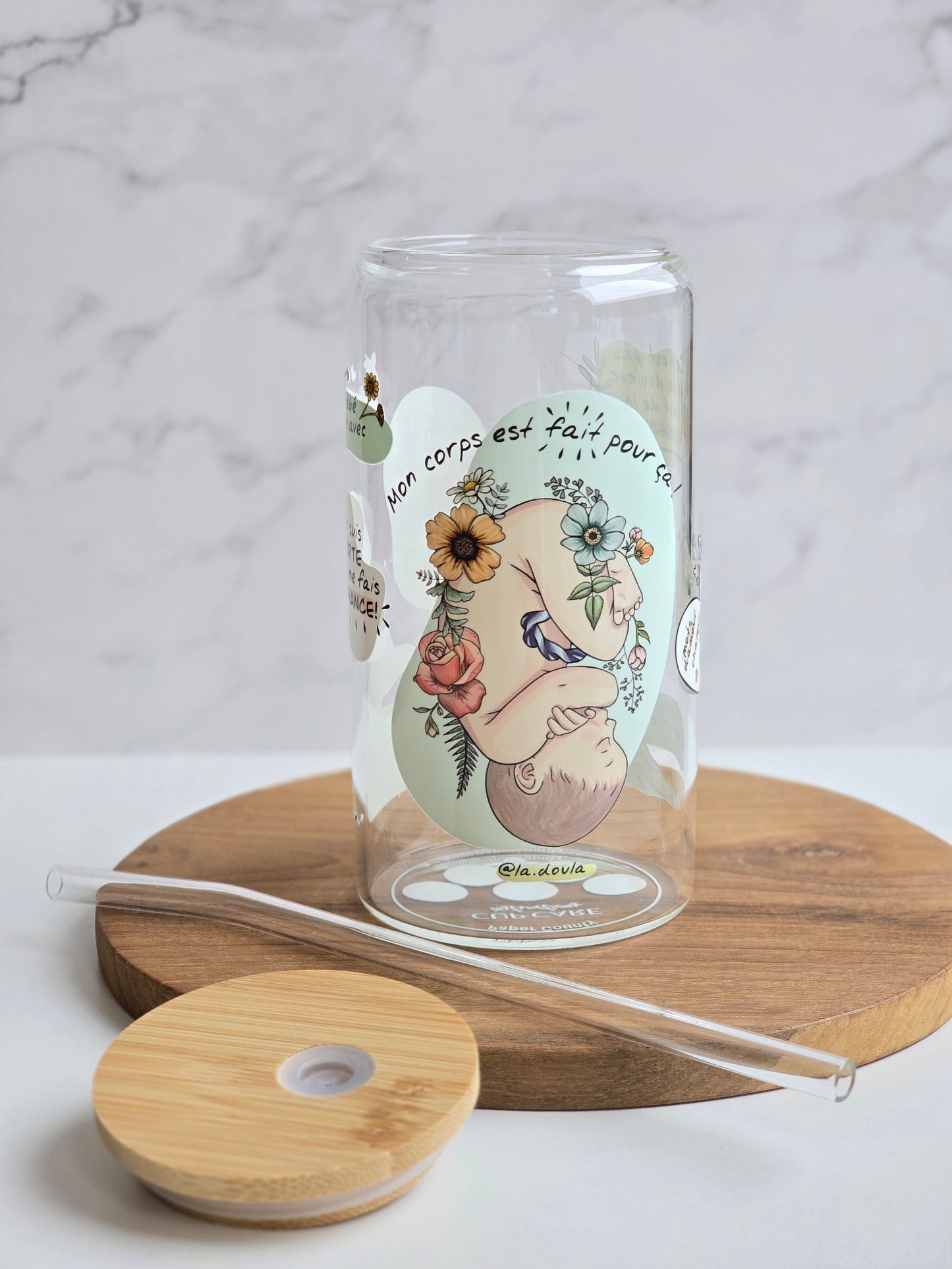 La Doula Birth Affirmation Glass Cup