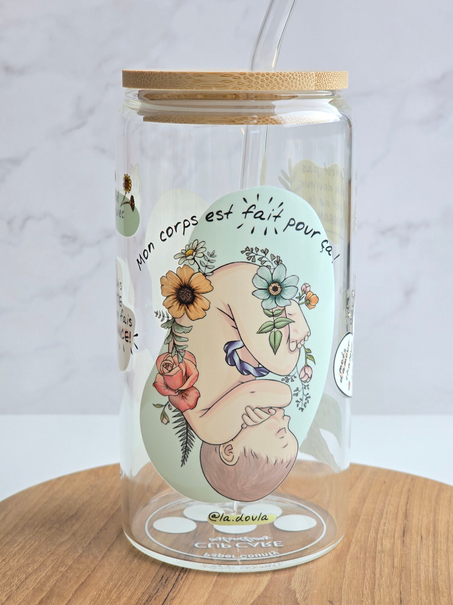 La Doula Birth Affirmation Glass Cup