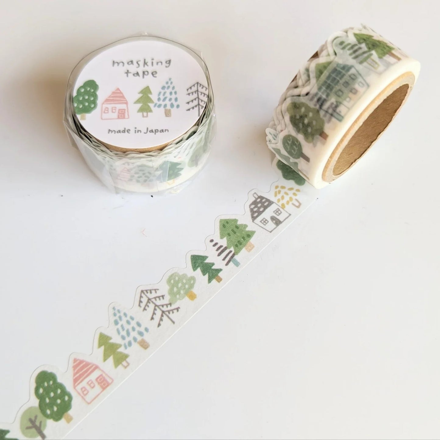 Ausgestanztes Wald- und Hausdesign Masking Tape