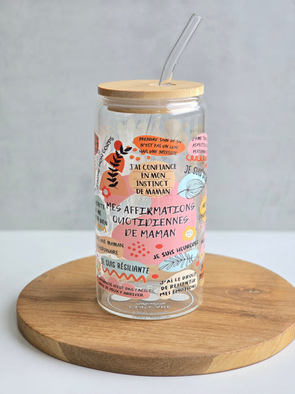 'Mes Affirmations Quotidiennes de Maman' Glass Cup