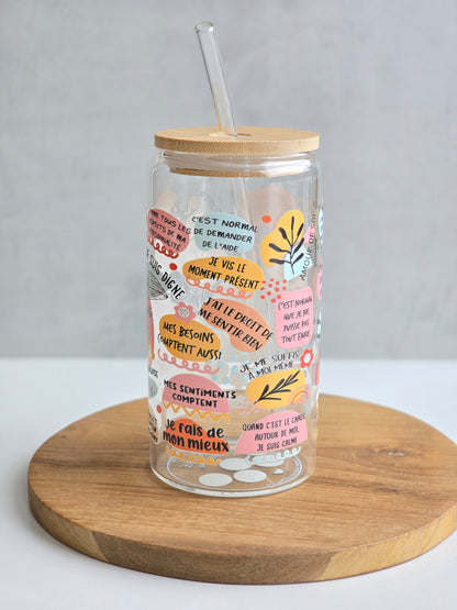 'Mes Affirmations Quotidiennes de Maman' Glass Cup