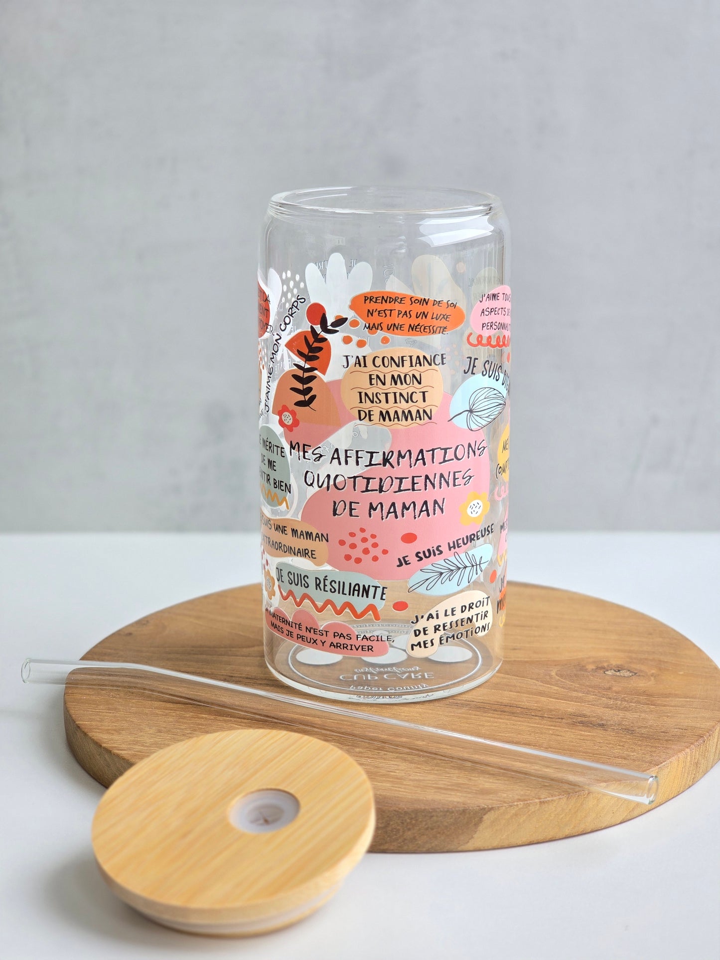 'Mes Affirmations Quotidiennes de Maman' Glass Cup
