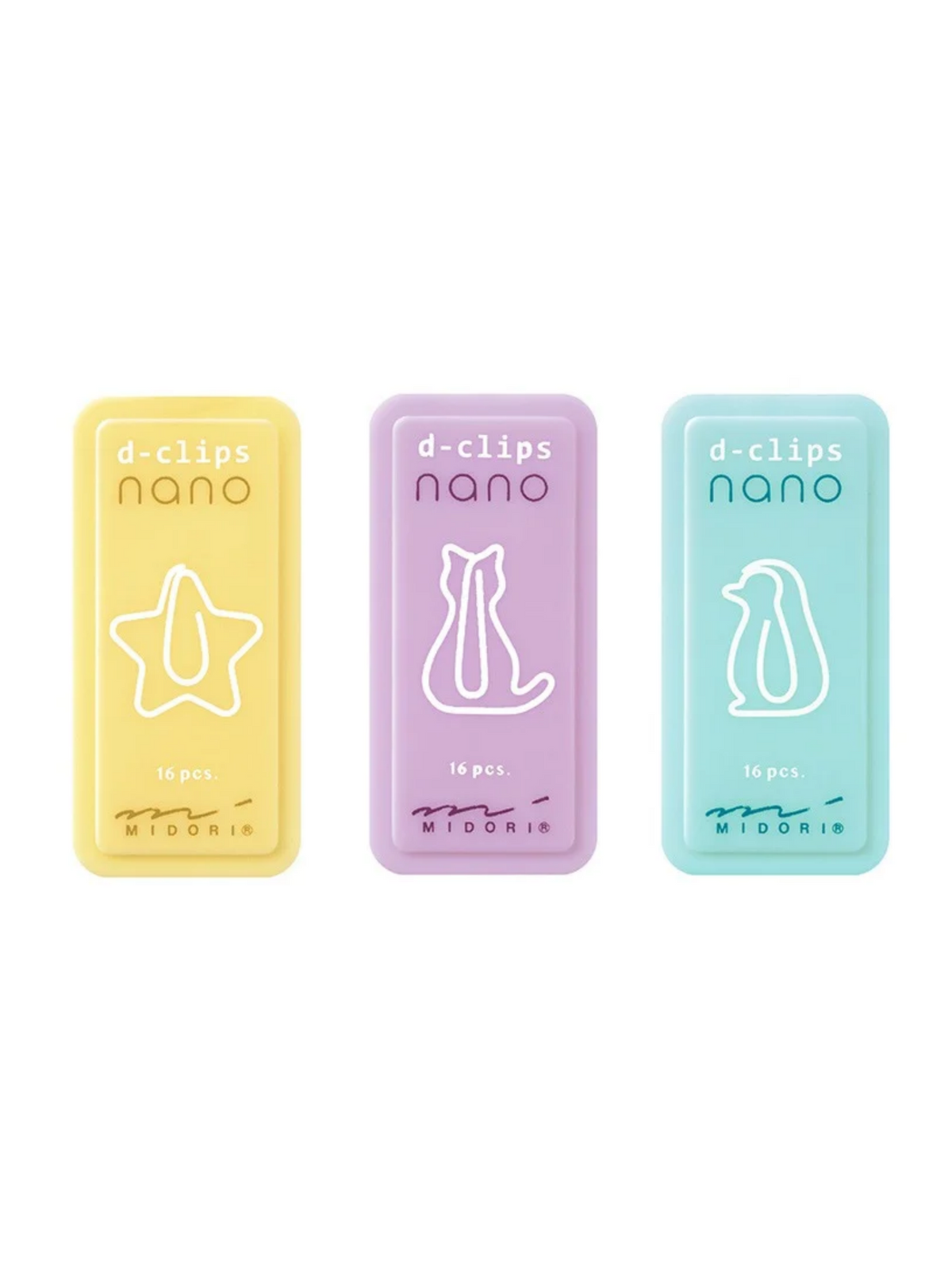 Midori D-Clips Nano Paper Clips – Cat, Penguin & Star