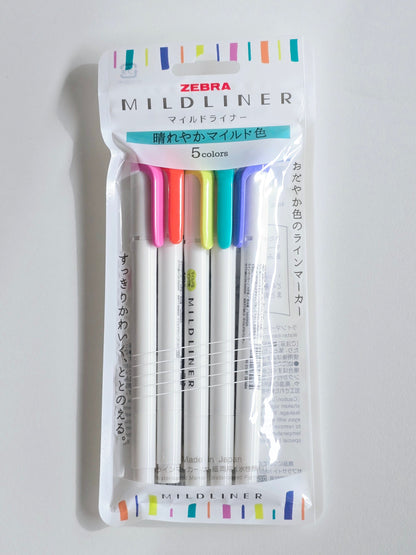 Mildliner Highlighters – Bright Mild Colors (Set of 5)
