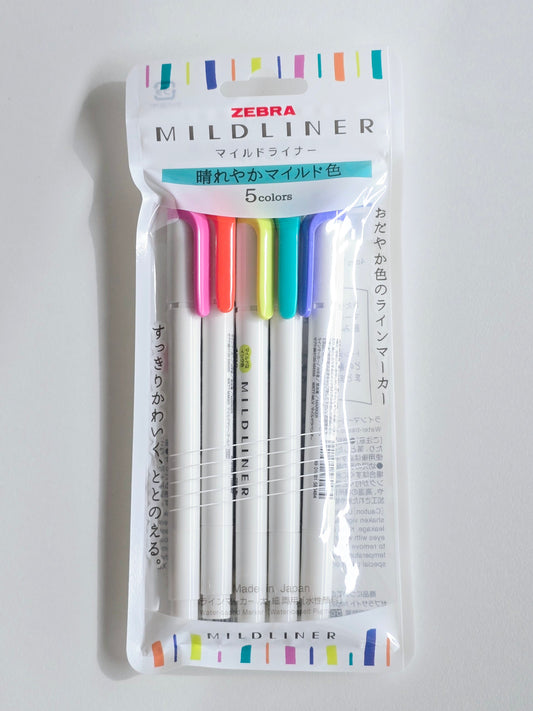 Mildliner Highlighters – Bright Mild Colors (Set of 5)