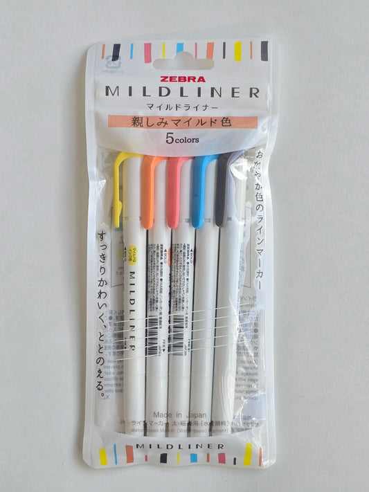 Mildliner Highlighters – Friendly Mild Colors (Set of 5)