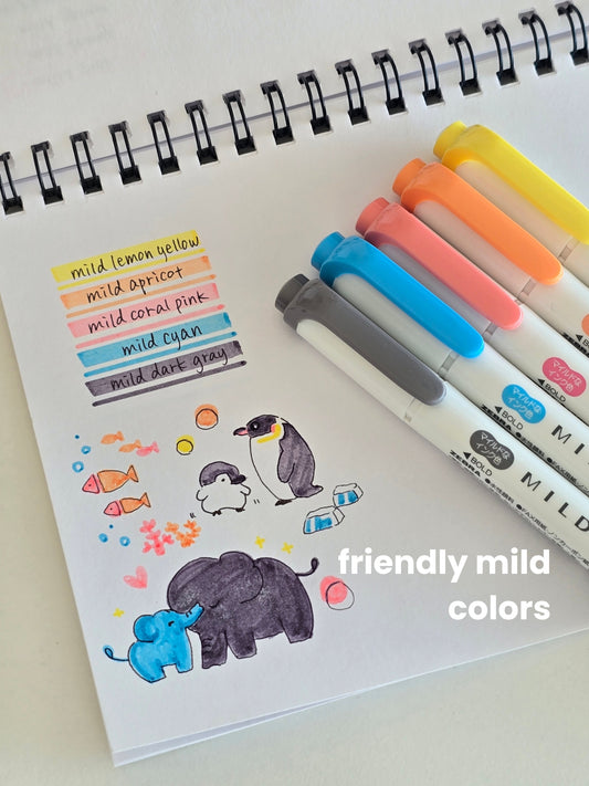 Mildliner Highlighters – Friendly Mild Colors (Set of 5)