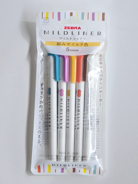Mildliner Highlighters – Soothing Mild Colors (Set of 5)