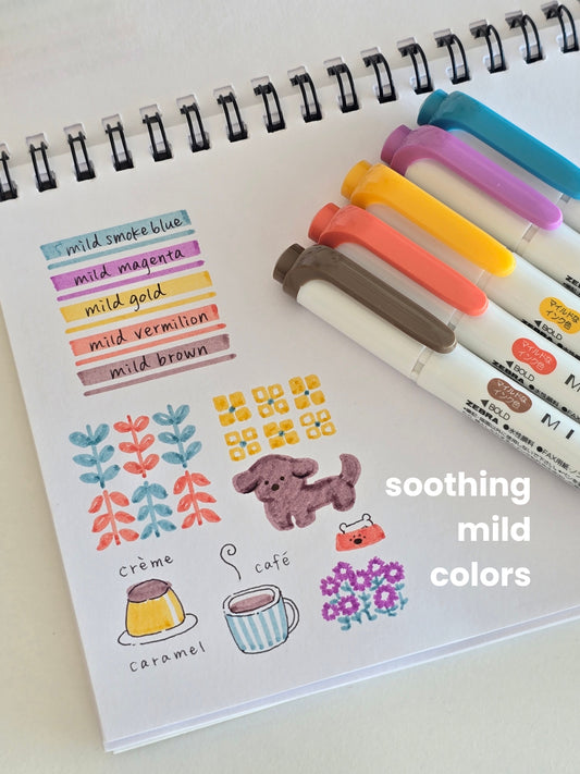 Mildliner Highlighters – Soothing Mild Colors (Set of 5)