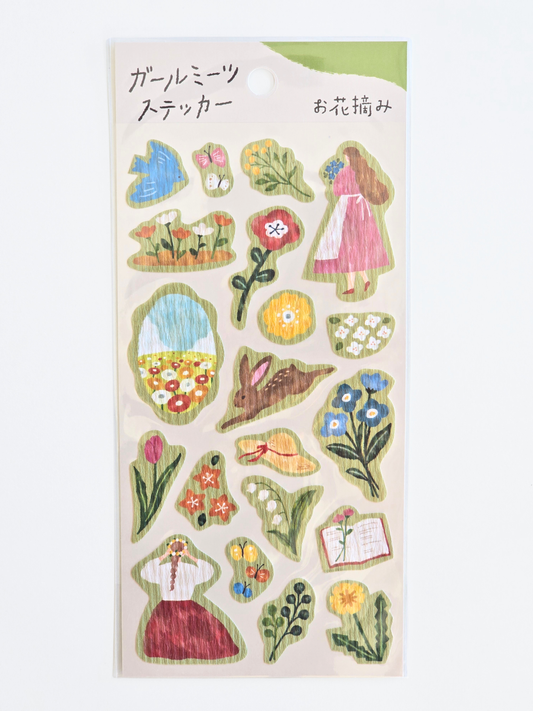 Mind Wave Girl Meets Sticker – Blumenpflücken