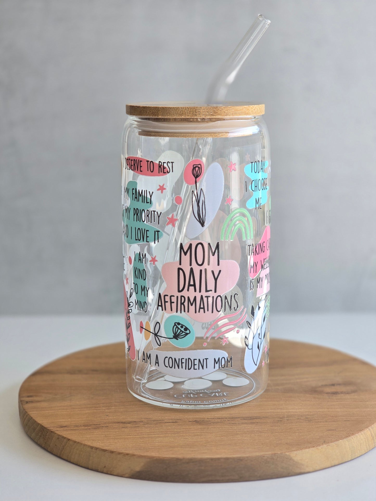 Mom Daily Affirmations Glass Cup