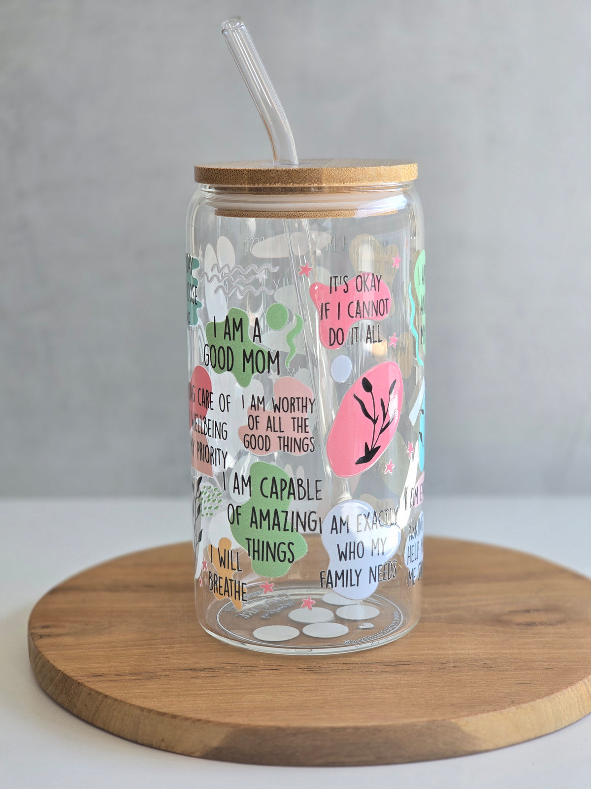 Mom Daily Affirmations Glass Cup