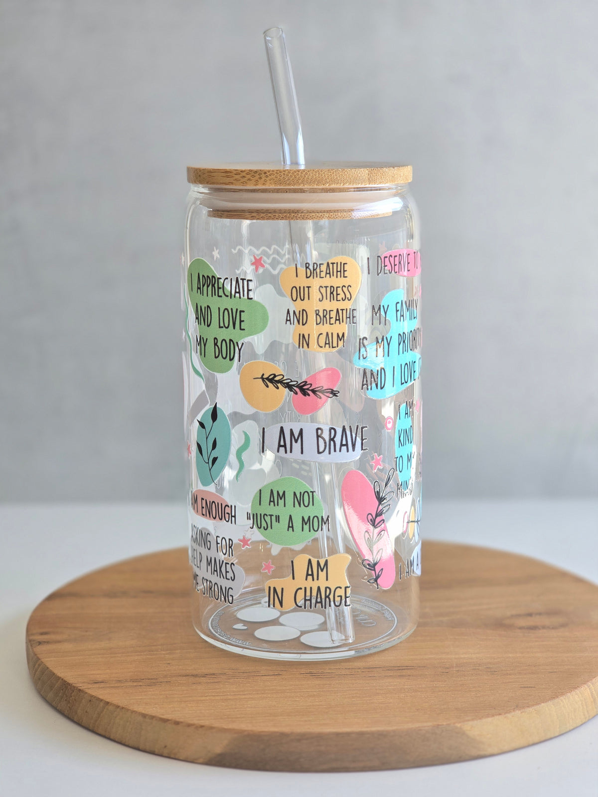 Mom Daily Affirmations Glass Cup