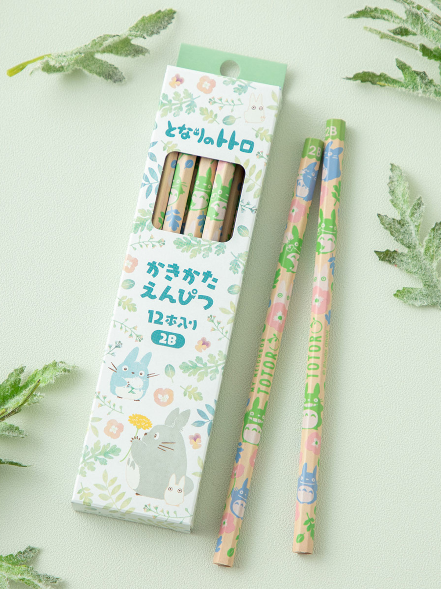 My Neighbor Totoro 2B Pencils – Colourful Leaf Design
