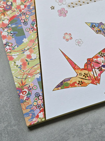 Origami Cranes and Cherry Blossoms Notepad