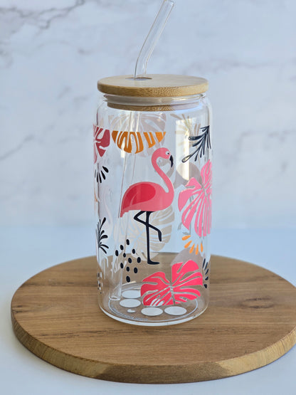 Flamingo Glass Cup