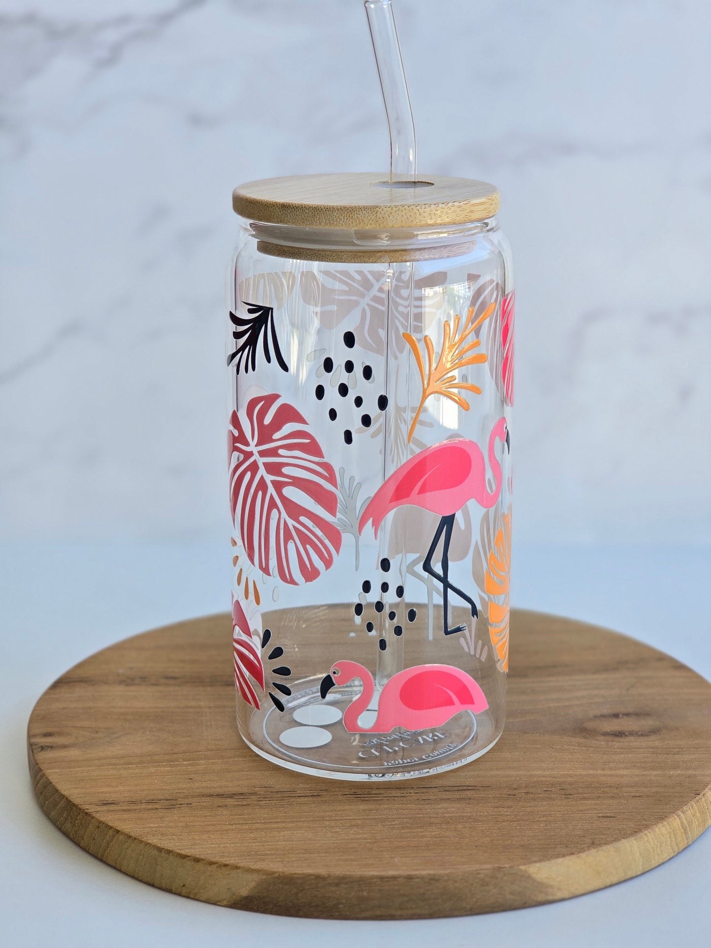 Flamingo Glass Cup