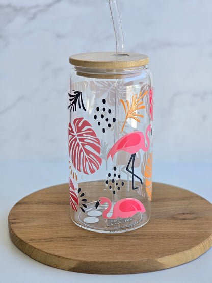 Flamingo Glass Cup