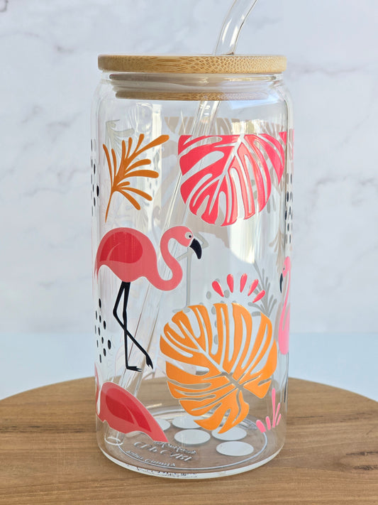 Flamingo Glass Cup
