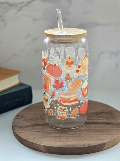 Pumpkin Spice Glass Cup