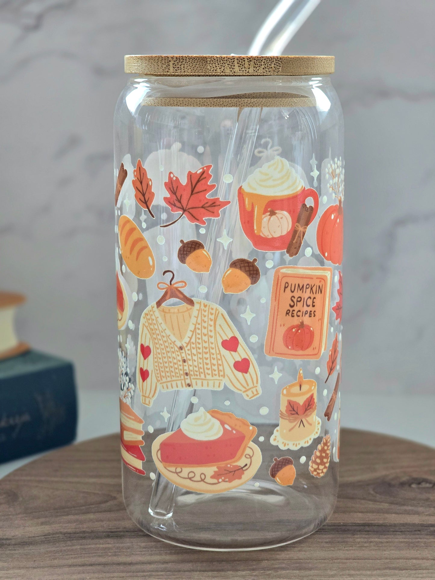 Pumpkin Spice Glass Cup