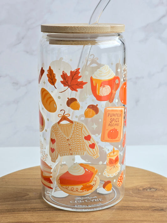 Pumpkin Spice Glass Cup