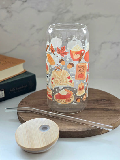 Pumpkin Spice Glass Cup