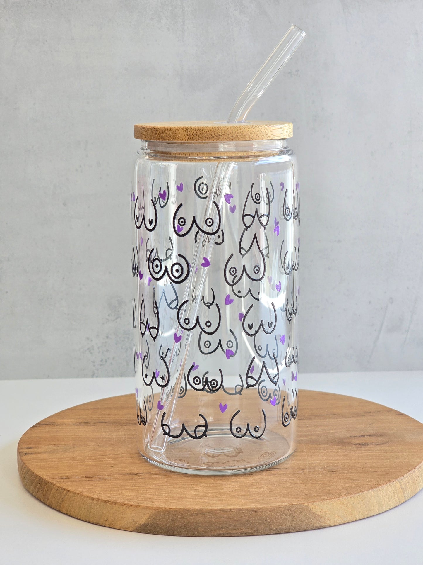 *Double-sided design* Body Love Glass Cup