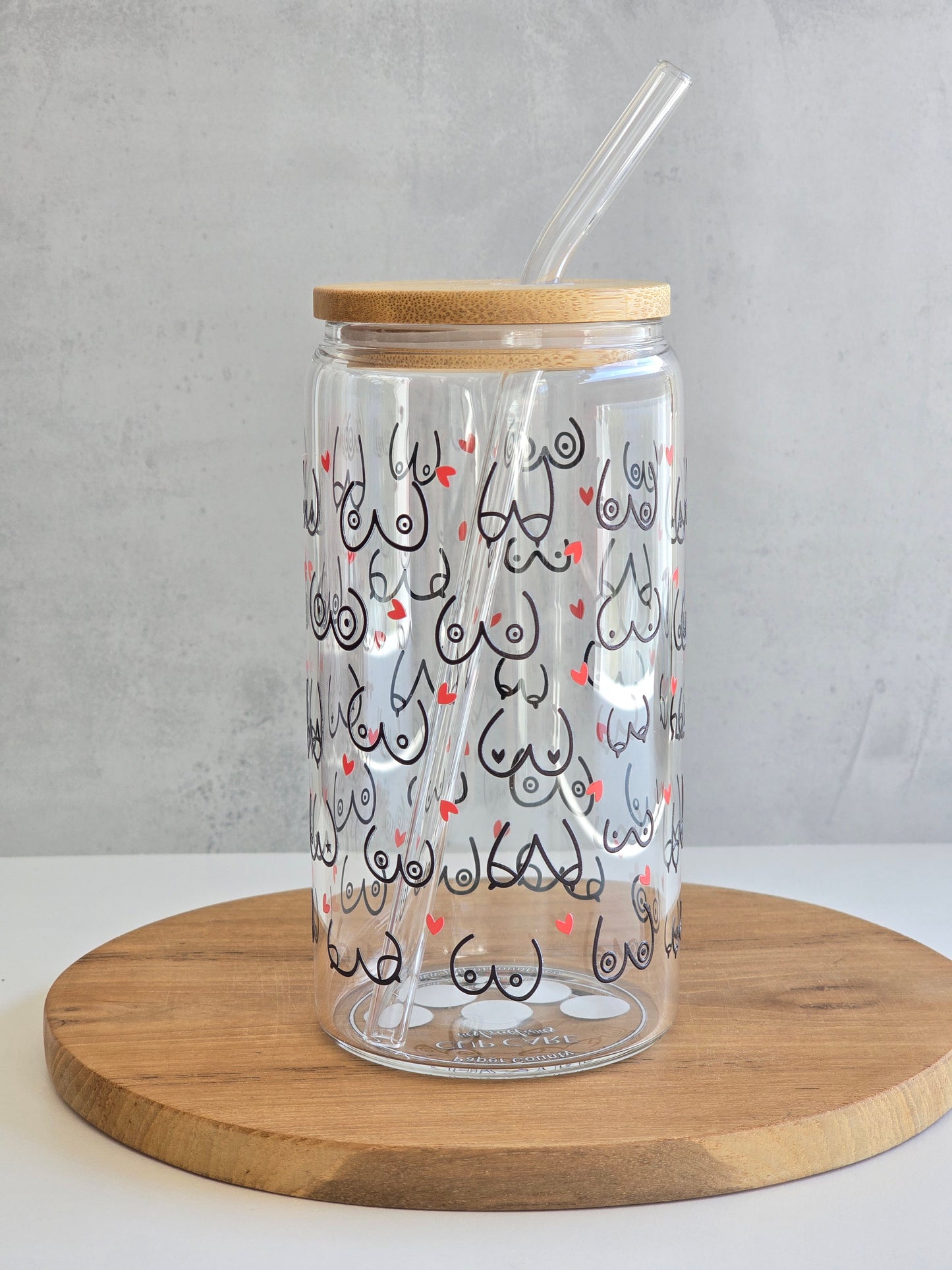 *Double-sided design* Body Love Glass Cup