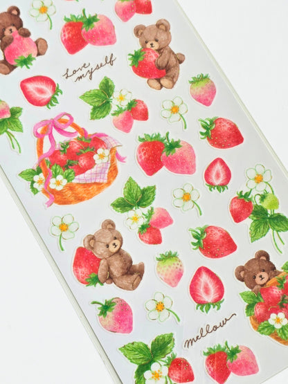 Strawberry Bear Sticker Sheet
