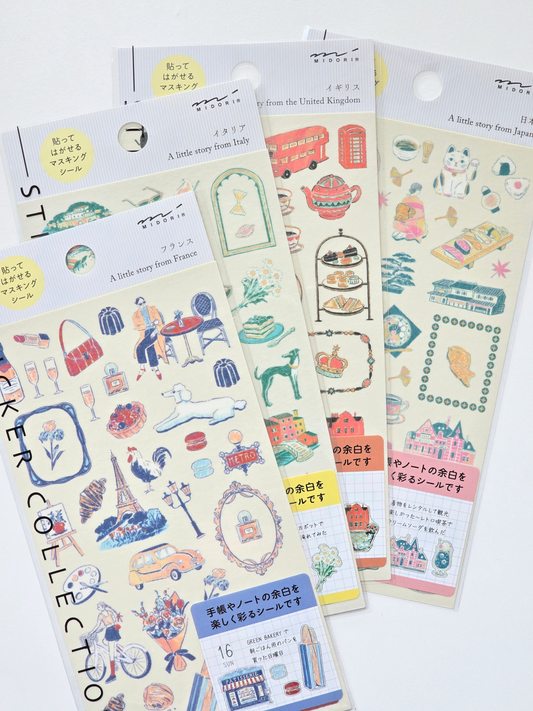 Midori Travel Story Sticker Collections – Italy, France, Japan & UK