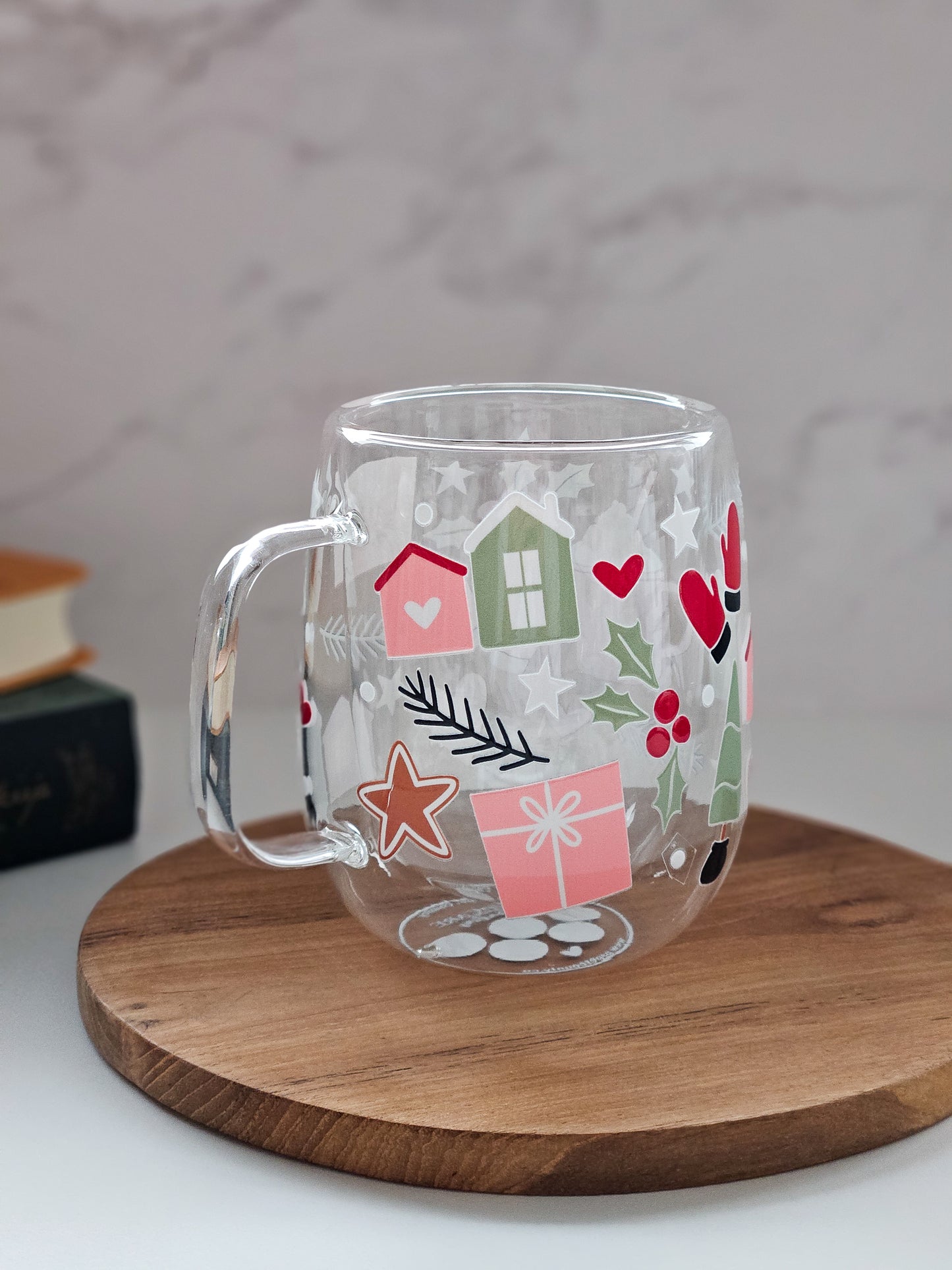 Quantité limitée : Tasse en verre à double paroi Ambiance Hivernale
